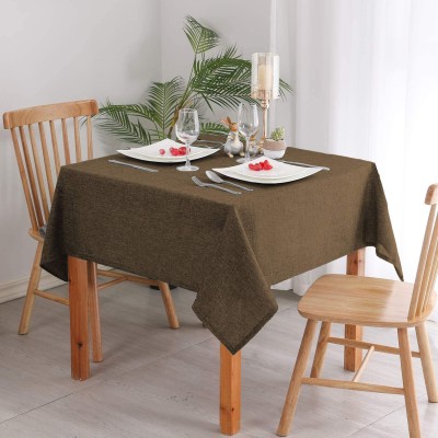 Freshfromloom Solid 4 Seater Table Cover(Brown, Polyester)