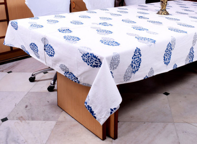 RajoDyana Printed 6 Seater Table Cover(White, Cotton)