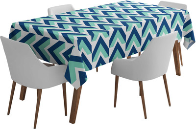 Vargottam Printed 4 Seater Table Cover(Royal Blue, Polyester)