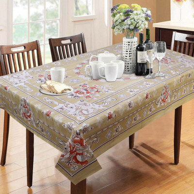Dakshya Industries Printed 6 Seater Table Cover(Lemon, PVC)
