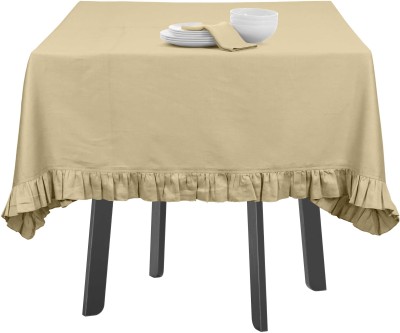 Vargottam Solid 4 Seater Table Cover(Cream, Cotton)