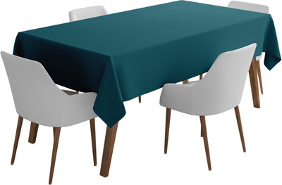 Vargottam Solid 4 Seater Table Cover(Teal Blue, Polyester)
