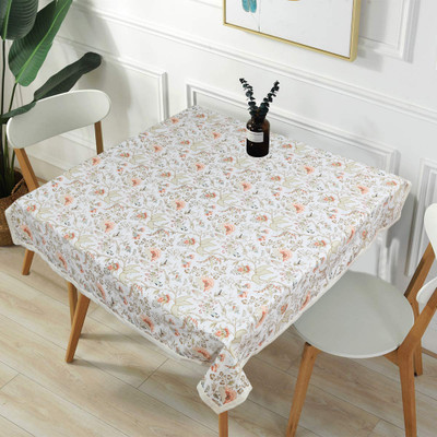 Go Texstylers Abstract 2 Seater Table Cover(Orange, Cotton)