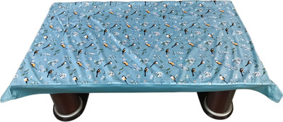 Bigger fish Abstract 4 Seater Table Cover(Light Blue, Velvet)