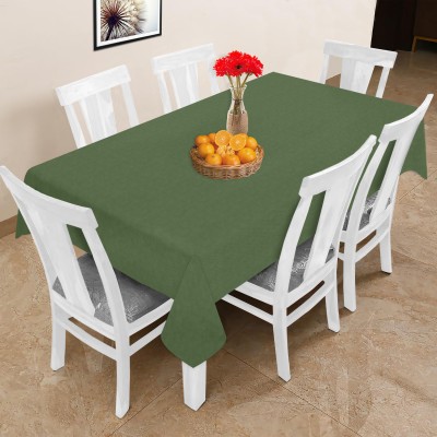 OASIS Solid 6 Seater Table Cover(Dark Green, Cotton)
