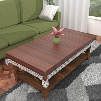 KUBER INDUSTRIES Printed 4 Seater Table Cover(Dark Brown, PVC)