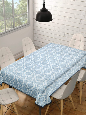 Texstylers Cotton 8 Seater Abstract Table Cover(Blue Abstract)
