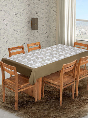 Dekor World Cotton 4 Seater Printed Table Cover(Grey)
