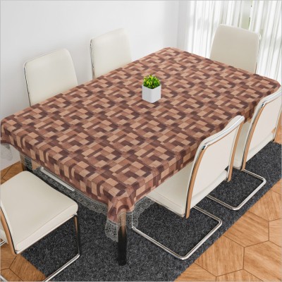 KUBER INDUSTRIES Self Design 6 Seater Table Cover(Brown, PVC)