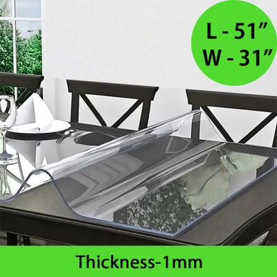 Ayudev Home Furnishing PVC 4 Seater Solid Table Cover(White)