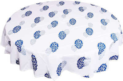 RajoDyana Printed 6 Seater Table Cover(Blue, White, Cotton)