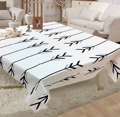RajoDyana Printed 6 Seater Table Cover(White, Cotton)