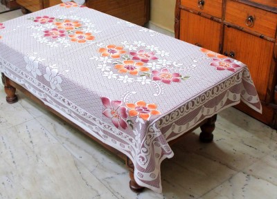 EASTTARDOMM Floral 4 Seater Table Cover(Rust (Net Cloth), Cotton)