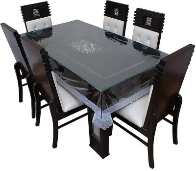 lala hathrasi Solid 6 Seater Table Cover(Transparent, PVC)