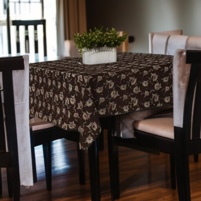 kashtu Printed 2 Seater Table Cover(Brown, Polyester)
