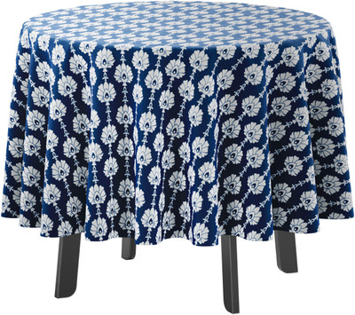 Vargottam Printed 4 Seater Table Cover(Royal Blue2, Polyester)