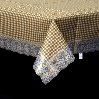 HOMESTIC Self Design 4 Seater Table Cover(Brown, PVC)