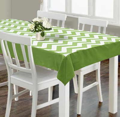 Dekor World Cotton 4 Seater Printed Table Cover(Green)