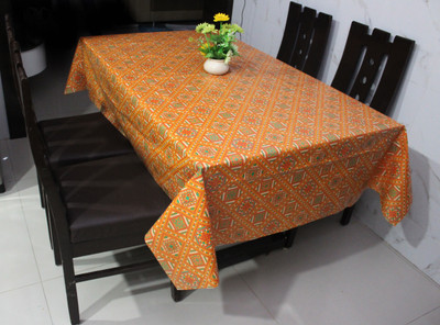 BAGS BEAUTY PVC 4 Seater Printed Table Cover(Orange)