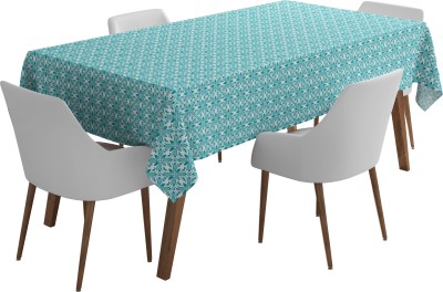 Vargottam Printed 4 Seater Table Cover(Turquoise Blue, Polyester)