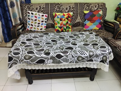 ZITIN Printed, Embroidered 4 Seater Table Cover(Grey, PVC, Organza)