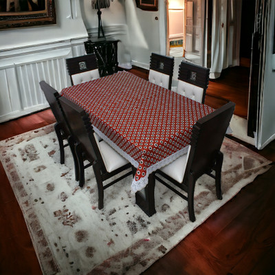 Mopak Decor Printed 2 Seater Table Cover(Maroon, Polyester)