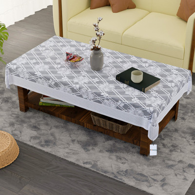 HOMESTIC Self Design 4 Seater Table Cover(Grey, Cotton)