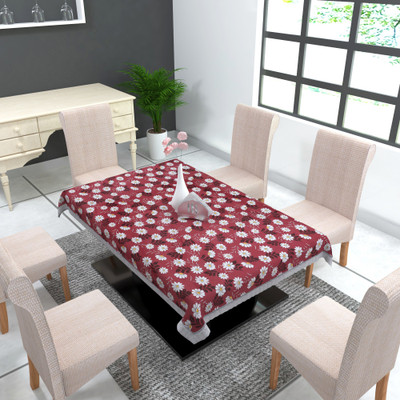 MONKDECOR Printed 2 Seater Table Cover(Red, PVC)