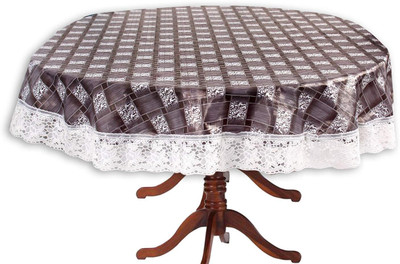 ZITIN Checkered 4 Seater Table Cover(Grey, PVC)