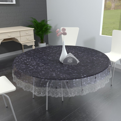 DECOLOGY Solid 4 Seater Table Cover(Transparent, PVC)