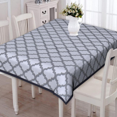 Texstylers Cotton 4 Seater Floral Table Cover(Grey)