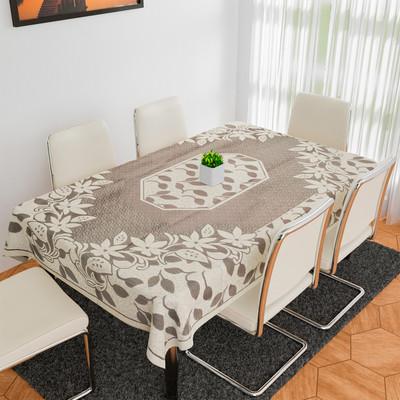KUBER INDUSTRIES Floral 6 Seater Table Cover(Maroon, Cotton)