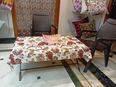 RajoDyana Cotton 8 Seater Self Design Table Cover(Multicolor)