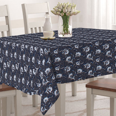 Wings Star Printed 6 Seater Table Cover(Black, Polyester)