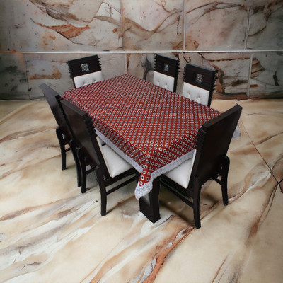 Mopak Decor Printed 2 Seater Table Cover(Maroon, Polyester)
