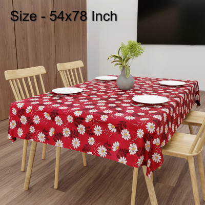 Wings Star Printed 6 Seater Table Cover(Maroon, Polyester)