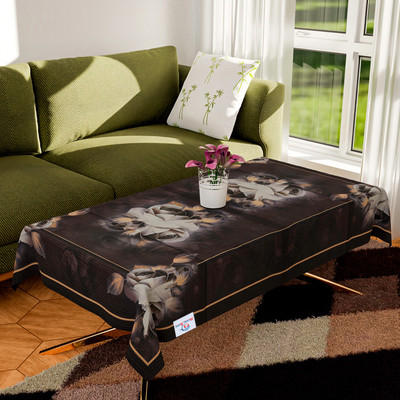 Heart Home Floral 4 Seater Table Cover(Brown, Polyester)