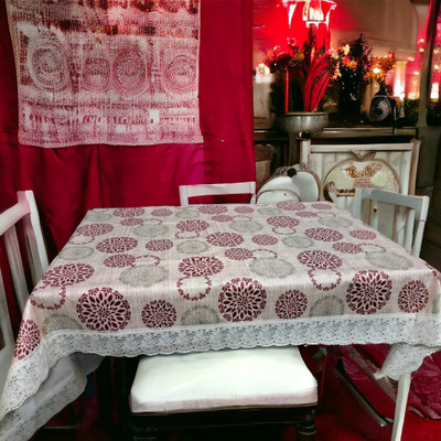 Mopak Decor Printed 2 Seater Table Cover(Brown, Polyester)