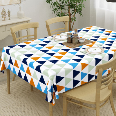 HOMEMONDE Cotton 6 Seater Geometric Table Cover(Multicolor)