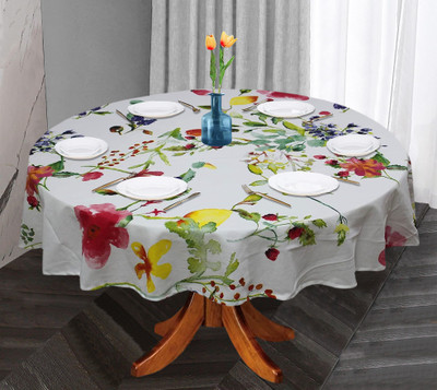 OASIS Cotton 6 Seater Floral Table Cover(Multicolor)