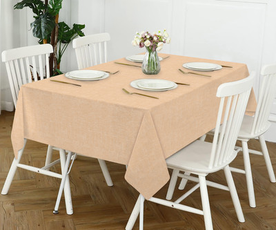 OASIS Self Design 4 Seater Table Cover(Beige, Cotton)