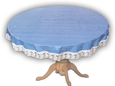 The Furnishing Tree PVC 4 Seater Printed Table Cover(Blue)