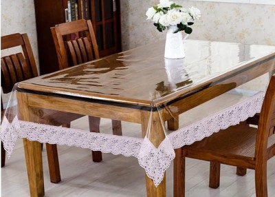FALAK Solid 6 Seater Table Cover(White, PVC)