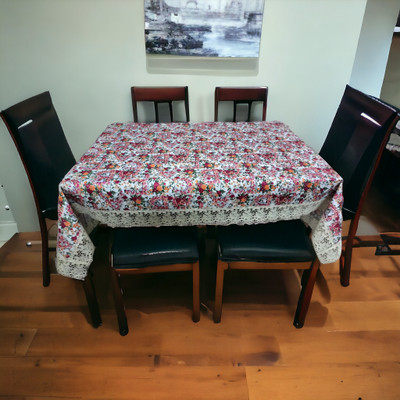 Mopak Decor Printed 6 Seater Table Cover(Orange, Polyester)