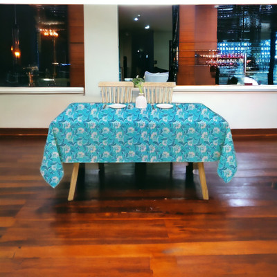 kashtu Embroidered 6 Seater Table Cover(Blue, Polyester)