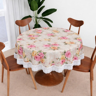 iC ICONIC CHOICE PVC 4 Seater Printed Table Cover(Beige)