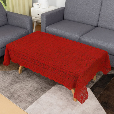 KUBER INDUSTRIES Printed 4 Seater Table Cover(Red, Cotton)