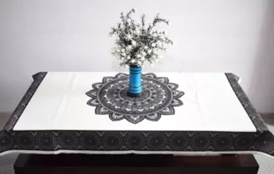 Flavio Interiors Printed 4 Seater Table Cover(Black, Velvet)