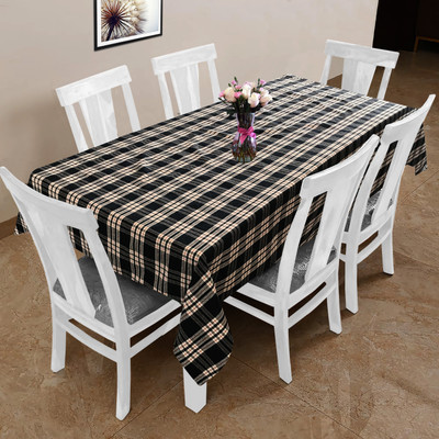 OASIS Checkered 8 Seater Table Cover(Blue, Cotton)