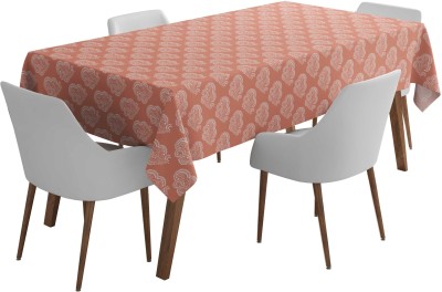 Vargottam Printed 4 Seater Table Cover(Peach3, Polyester)